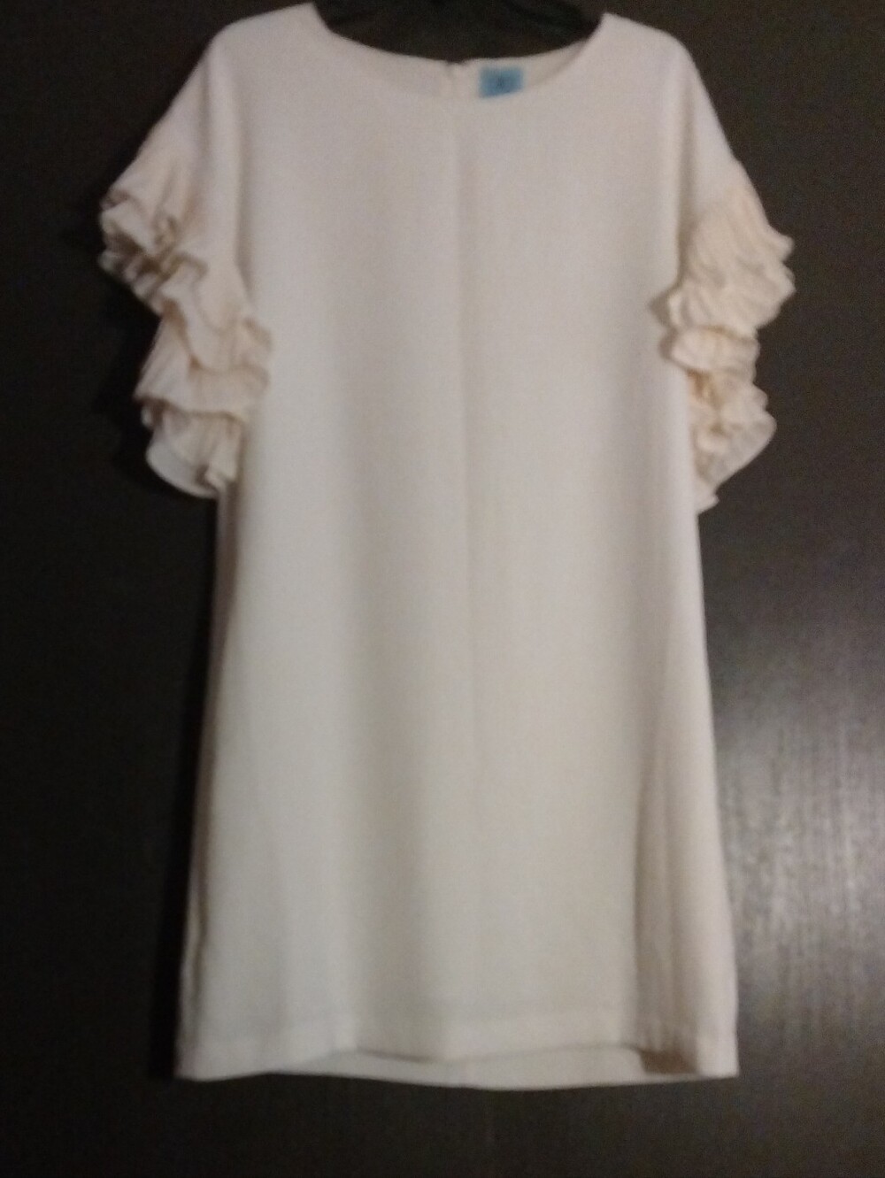 CeCe Cream Ruffle-Sleeve Formal Dress
